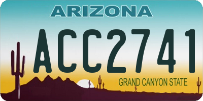 AZ license plate ACC2741