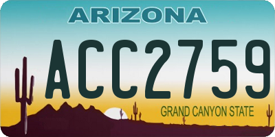 AZ license plate ACC2759