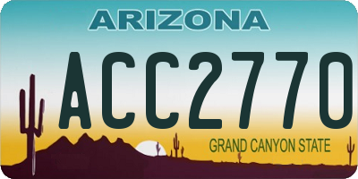 AZ license plate ACC2770