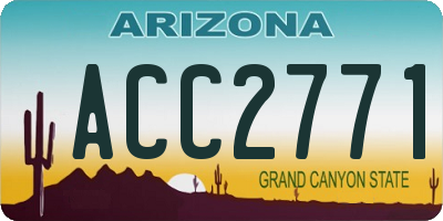 AZ license plate ACC2771