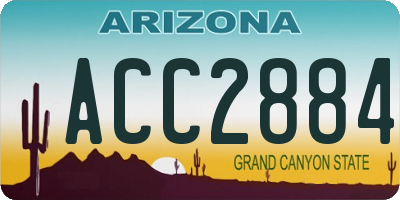 AZ license plate ACC2884
