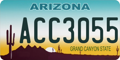AZ license plate ACC3055