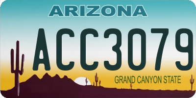 AZ license plate ACC3079