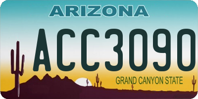 AZ license plate ACC3090