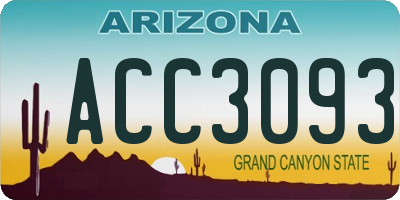 AZ license plate ACC3093