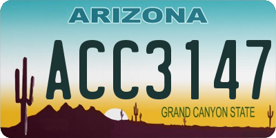 AZ license plate ACC3147