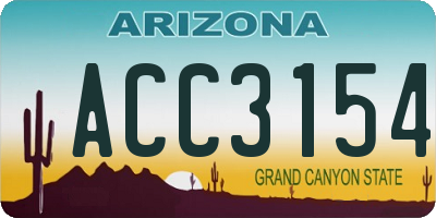 AZ license plate ACC3154