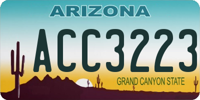 AZ license plate ACC3223