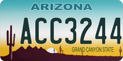 AZ license plate ACC3244