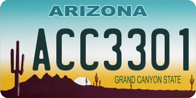 AZ license plate ACC3301