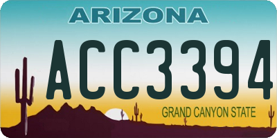 AZ license plate ACC3394