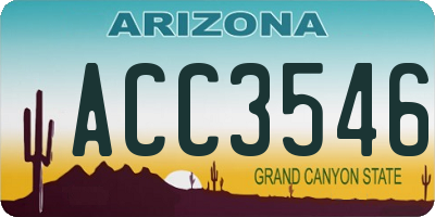 AZ license plate ACC3546