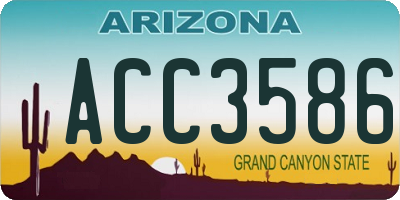 AZ license plate ACC3586