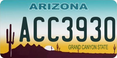 AZ license plate ACC3930