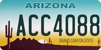 AZ license plate ACC4088