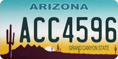 AZ license plate ACC4596
