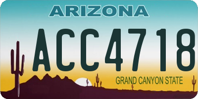 AZ license plate ACC4718
