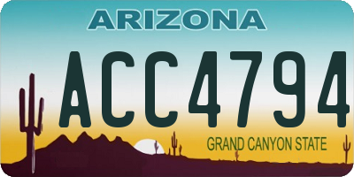 AZ license plate ACC4794