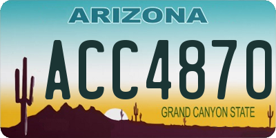 AZ license plate ACC4870