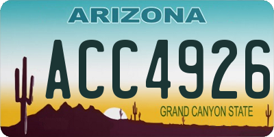 AZ license plate ACC4926