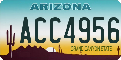 AZ license plate ACC4956