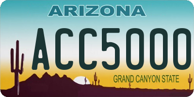 AZ license plate ACC5000