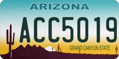 AZ license plate ACC5019