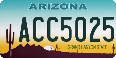 AZ license plate ACC5025