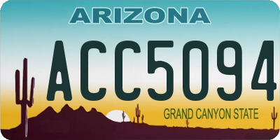 AZ license plate ACC5094