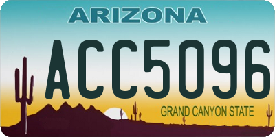 AZ license plate ACC5096