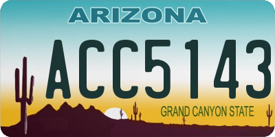 AZ license plate ACC5143