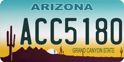 AZ license plate ACC5180