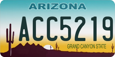 AZ license plate ACC5219