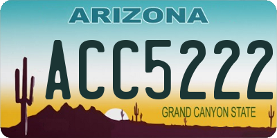 AZ license plate ACC5222