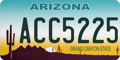 AZ license plate ACC5225