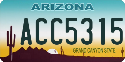 AZ license plate ACC5315