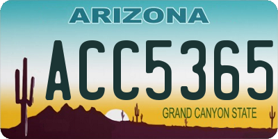 AZ license plate ACC5365