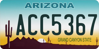AZ license plate ACC5367