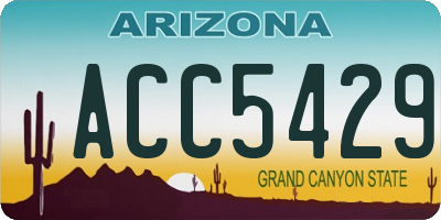 AZ license plate ACC5429