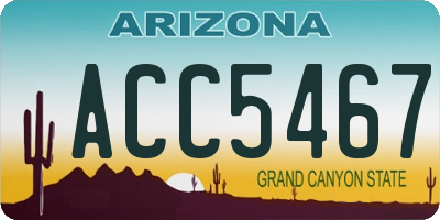 AZ license plate ACC5467