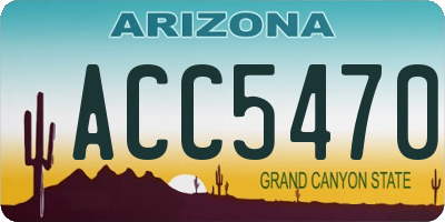 AZ license plate ACC5470