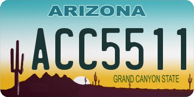 AZ license plate ACC5511