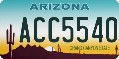 AZ license plate ACC5540