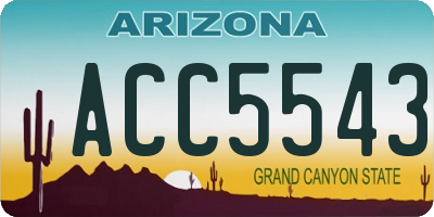 AZ license plate ACC5543