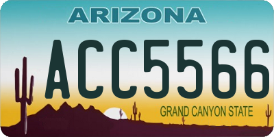AZ license plate ACC5566