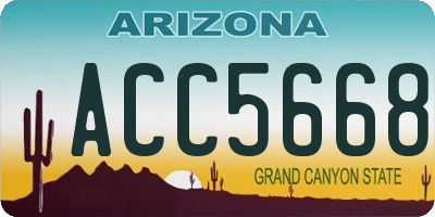 AZ license plate ACC5668