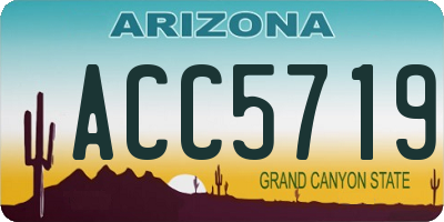 AZ license plate ACC5719