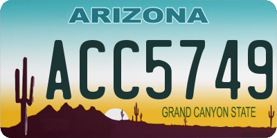 AZ license plate ACC5749
