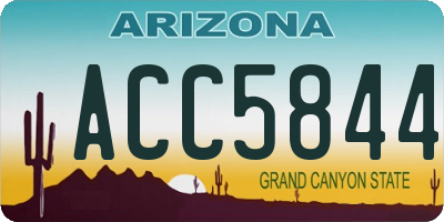 AZ license plate ACC5844