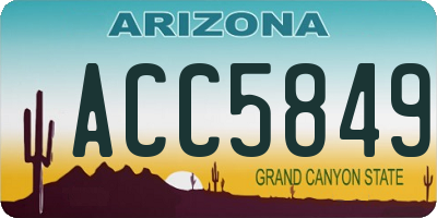 AZ license plate ACC5849